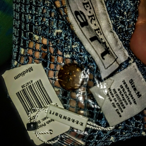 Keren Hart Shrug Wrap Size M Blue Waterfall NWT - Picture 12 of 13